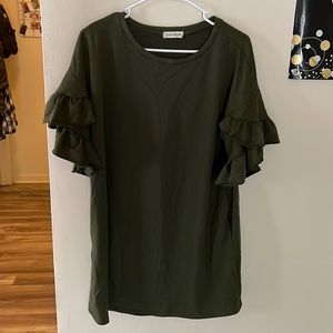 Army green boutique dress with pockets